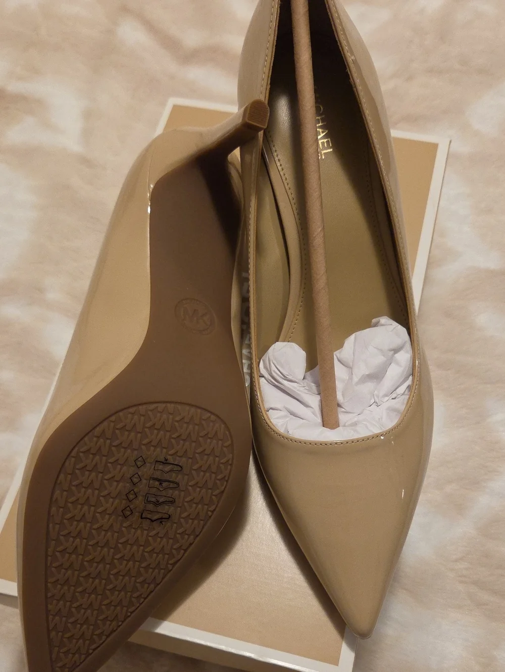 Michael Kors Neutral Patent Pointed-Toe Pumps - Light Blush